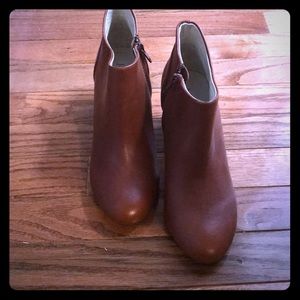 Cognac colored booties.